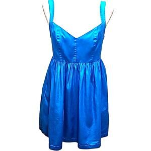 Ali Ra Womens Teal Sweetheart Neck Dress 1" straps Silk Lined Back Zipper